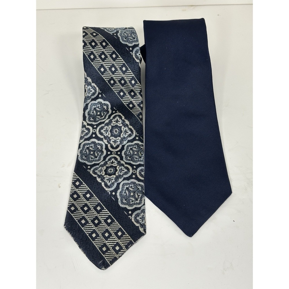 Pierre Cardin, Vintage Silk Ties, Lot Of 2, Solid & Pattern